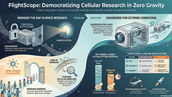 FlightScope: Pioneering Affordable and Accessible Cellular Research in Microgravity—An open-source microscope engineered for extreme conditions, enabling broader research participation and revealing insights like slower glucose uptake in space.