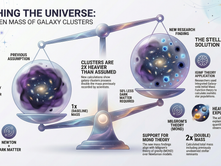 New research reveals galaxy clusters are twice as massive as previously believed, with findings suggesting a reduced need for dark matter and supporting Milgrom's theory of gravity. Stellar remnants and heavy elements account for the hidden mass, aligning with an updated stellar population model.