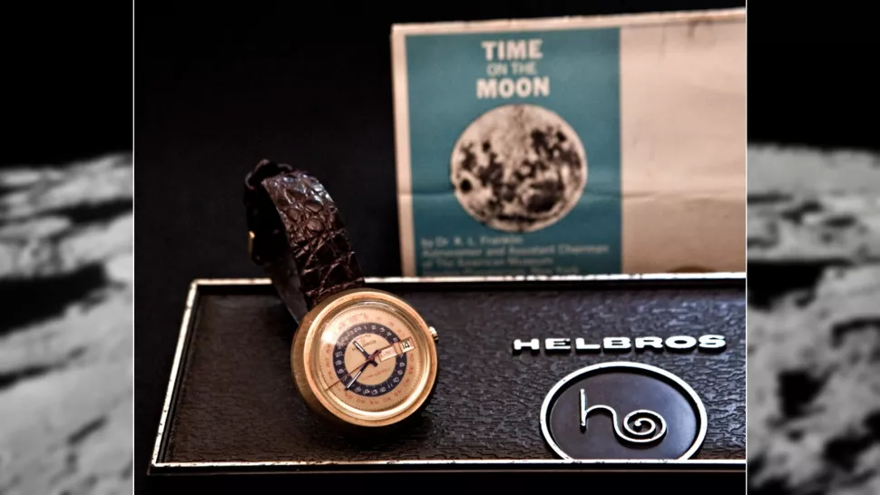 A prototype of a lunar wristwatch made by Helbros. (Image credit: NASA)
