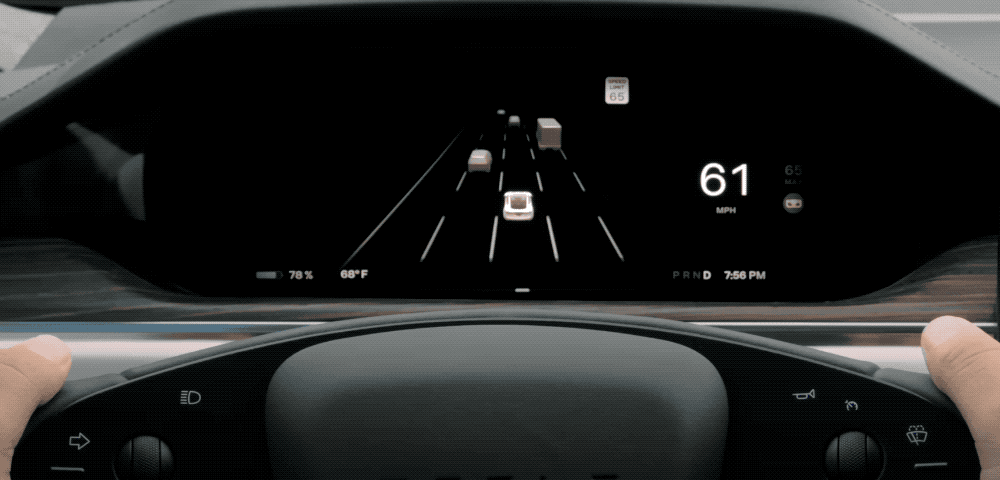 The blue icon is automatic steering