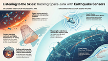 Utilizing seismic sensors, scientists are mapping the trajectory and speed of space debris as it re-enters Earth's atmosphere, improving accuracy and addressing hazards to humans and the environment.