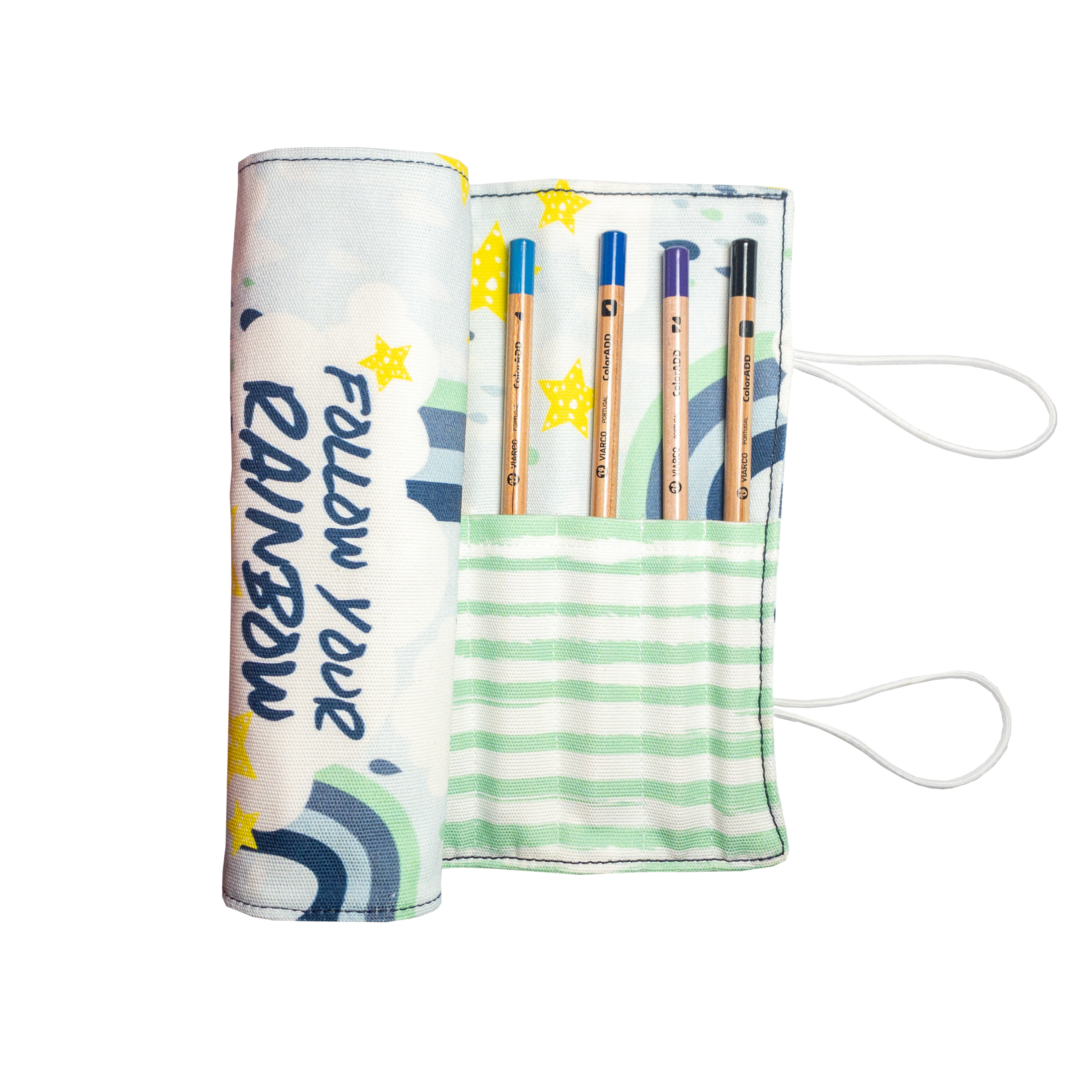 Blue Rainbow Long Pencil Case