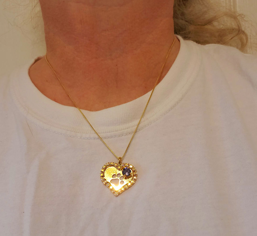 Thumbnail: Crystal Accented Paw Print Pendant Necklace,  Multiple Color Choices – Pet Lover