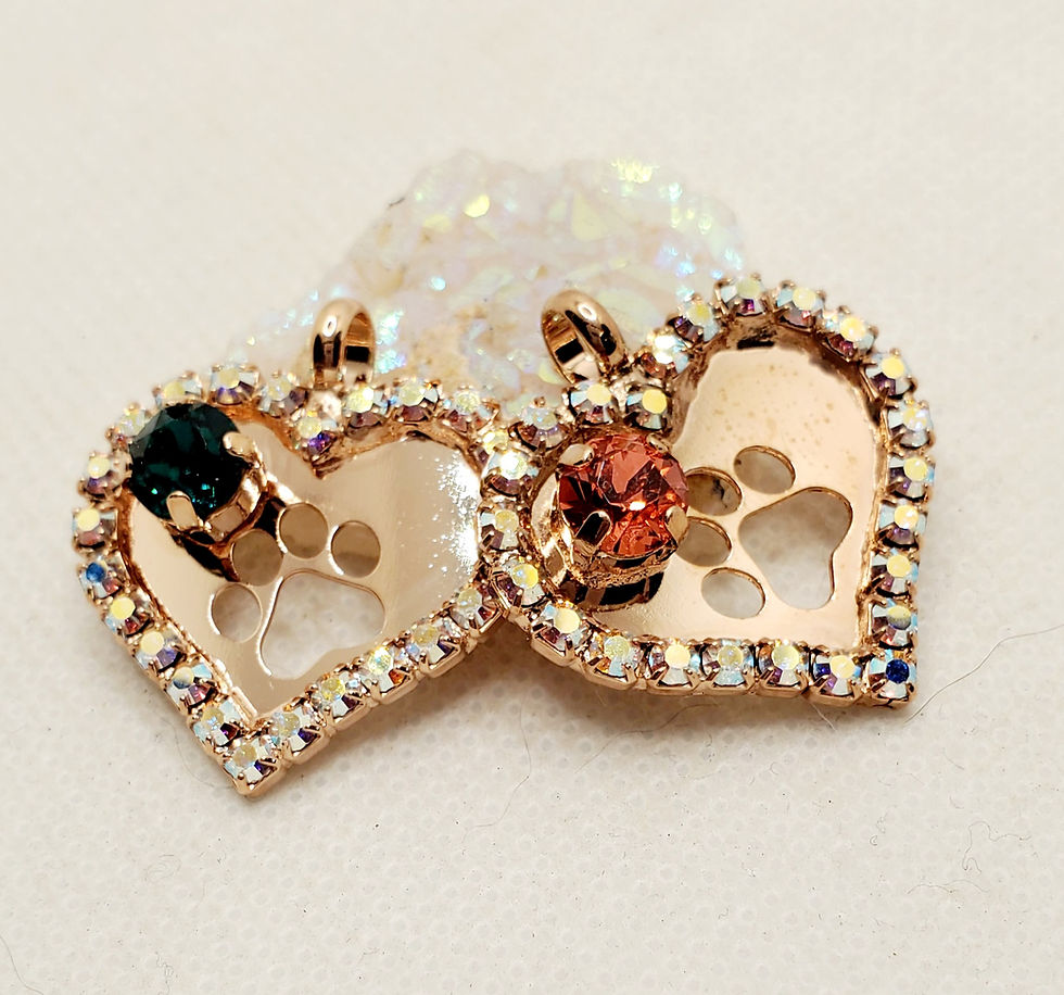 Thumbnail: Crystal Accented Paw Print Pendant Necklace,  Multiple Color Choices – Pet Lover