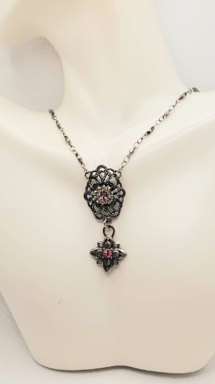 Thumbnail: Vintage Style Luminous Green Swarovski Crystal Pendant