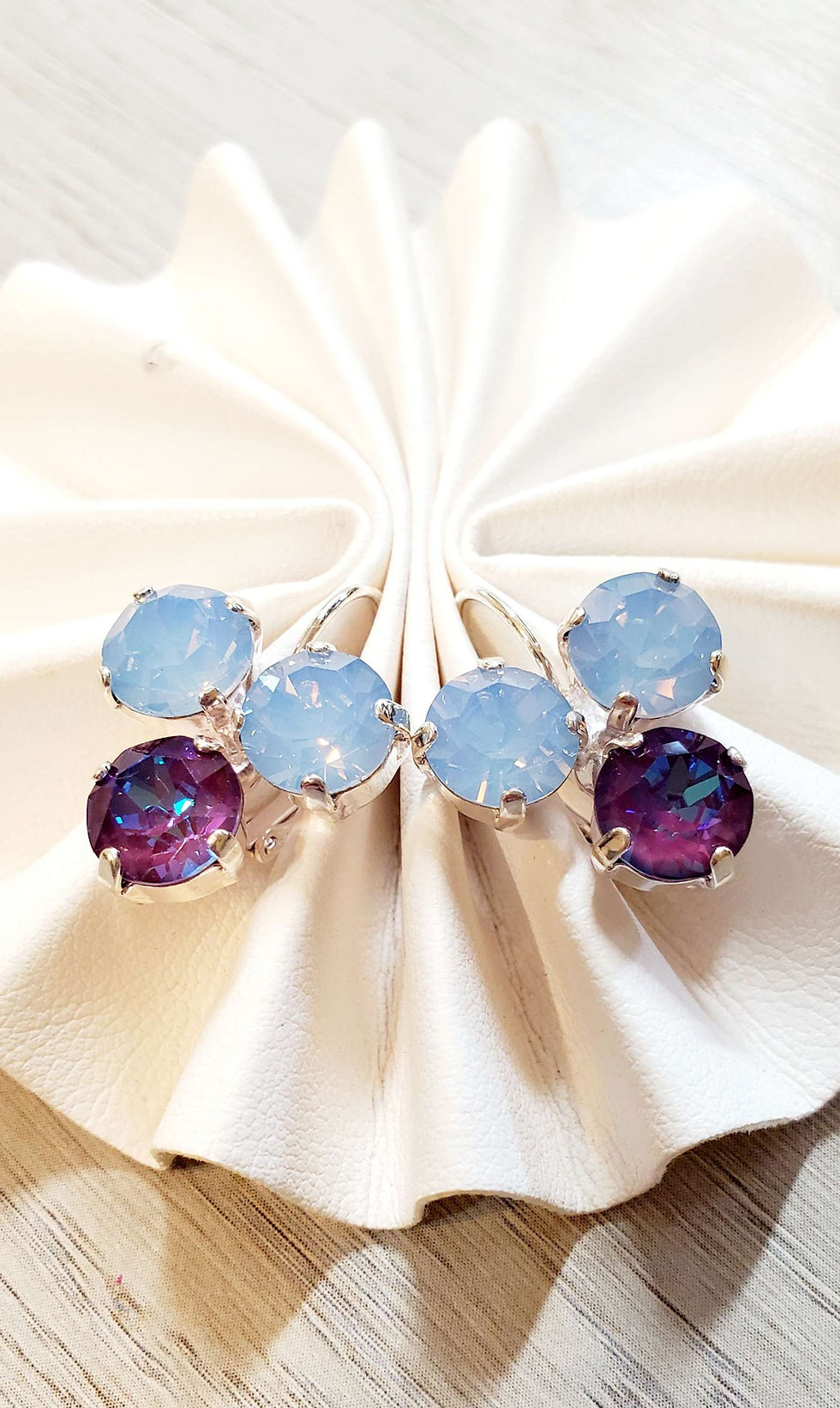 Thumbnail: Multi Crystal Drop Earrings, Antique Silver, Three Options