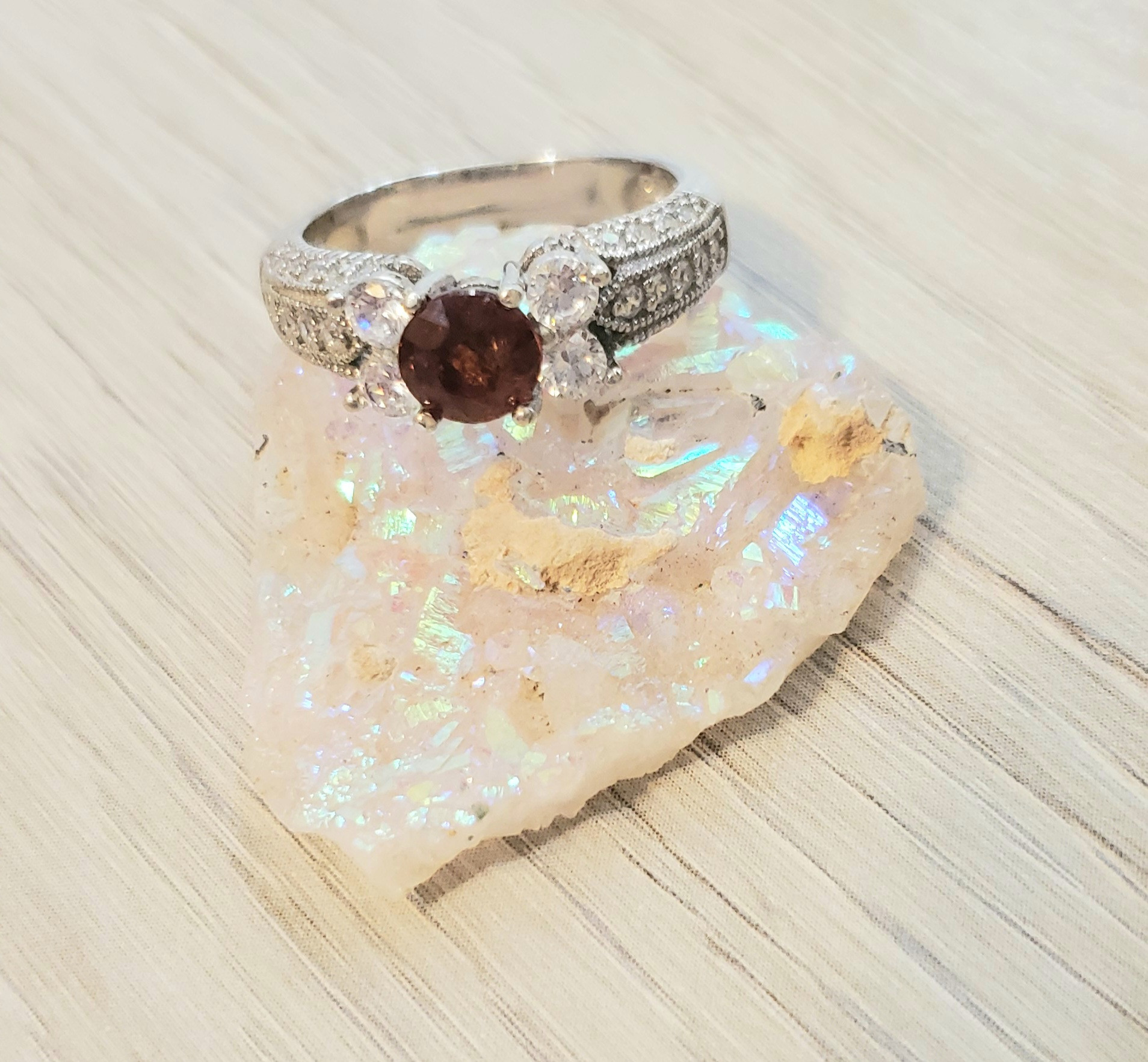 Genuine 1.30ct Mandarin Orange Garnet Gemstone Silver Ring, Mandarin Orange