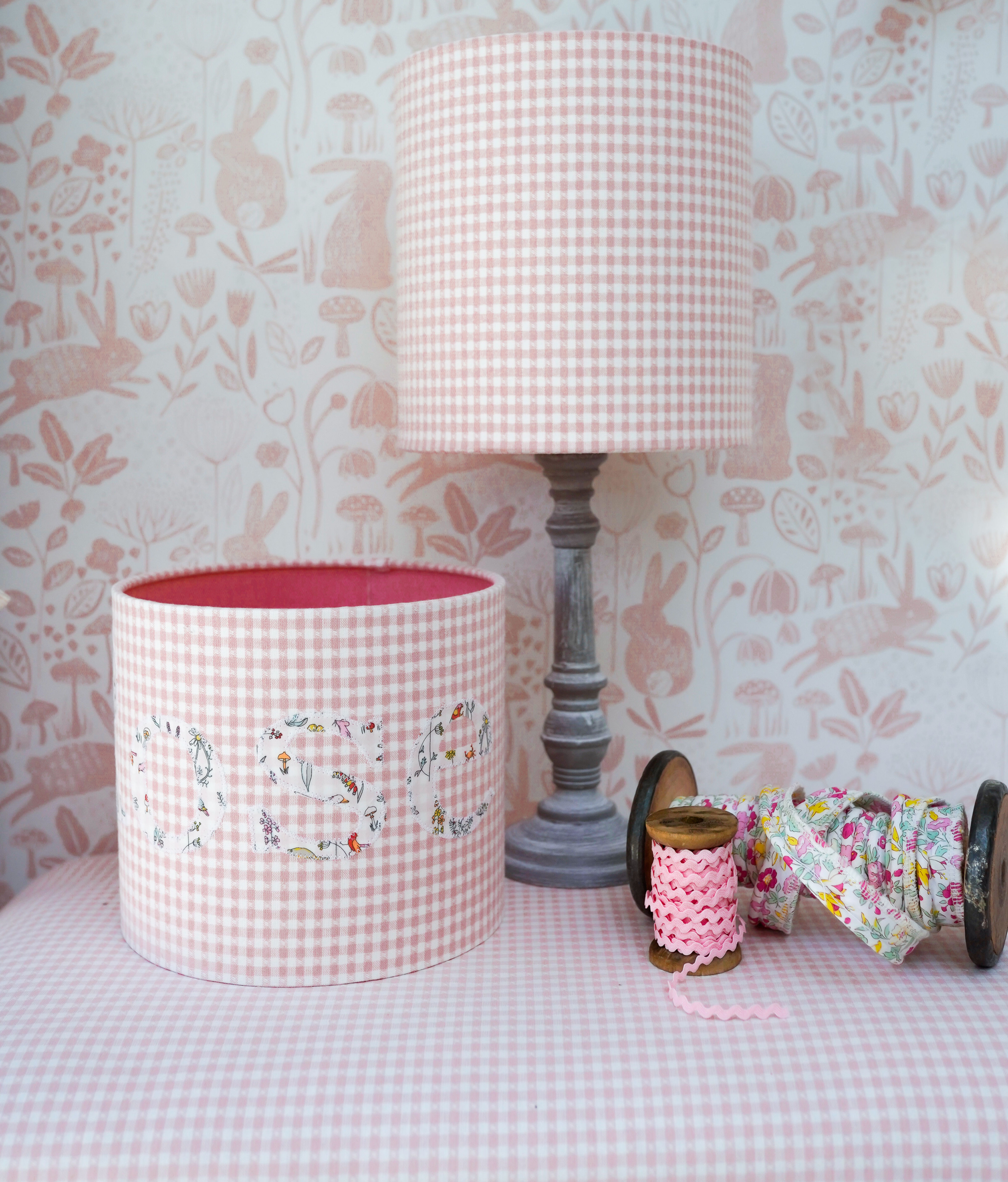 Personalised Gingham Ceiling Shade