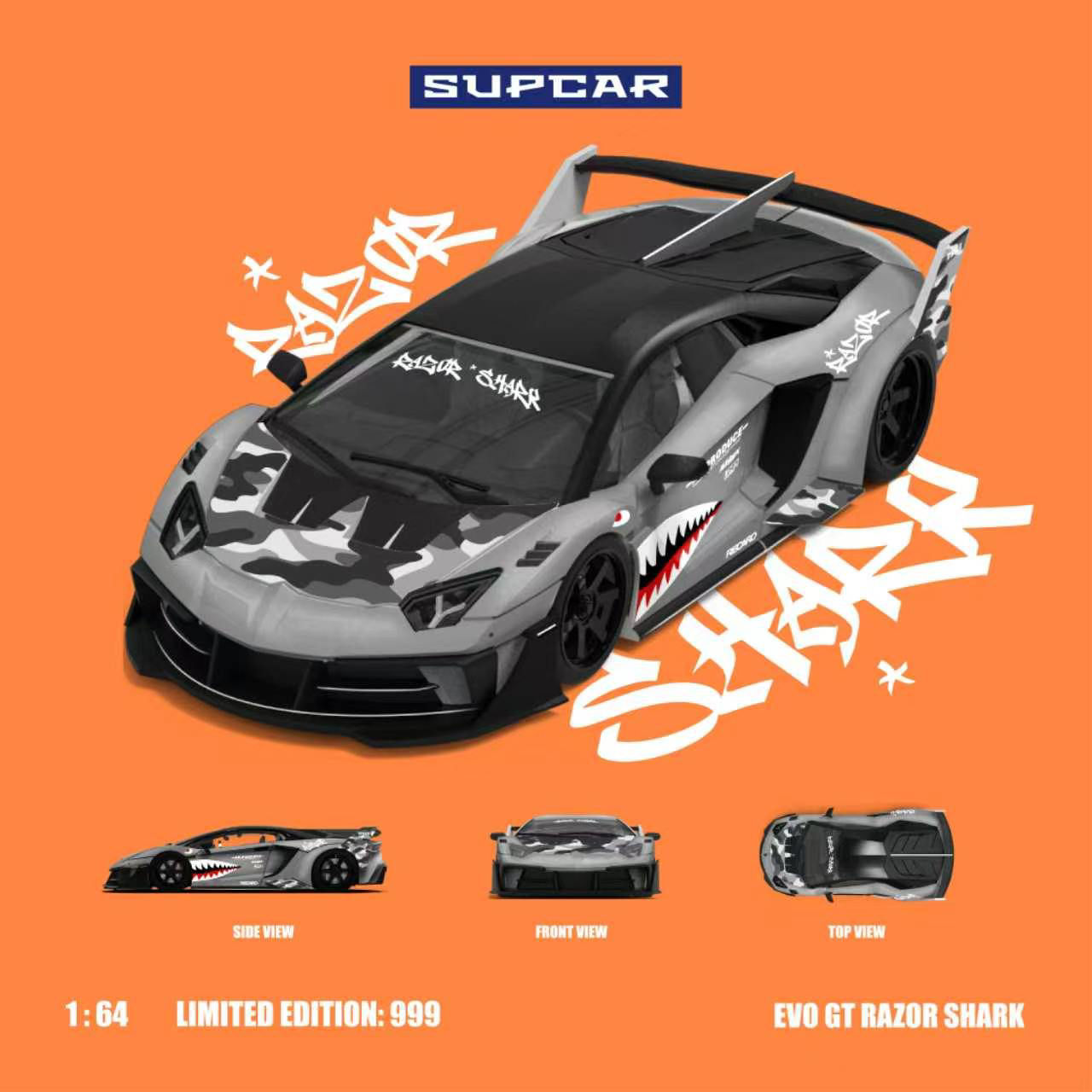 SC - Lamborghini GTEVO Shark Mouth Coating Simulation Alloy Car