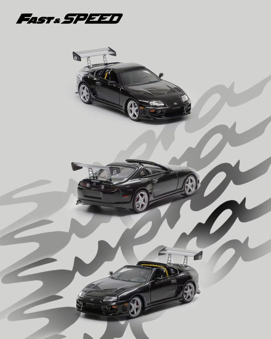 Fast Speed - Supra Targa A80 Bomex - Convertible (Removable Top) - Black