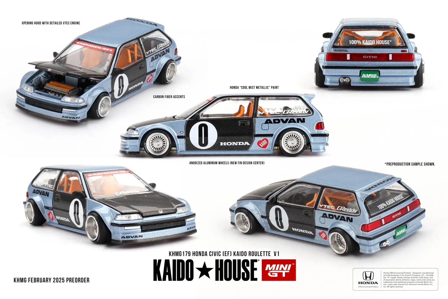 KaidoHouse x MiniGT Honda Civic (EF) Kaido Roulette V1