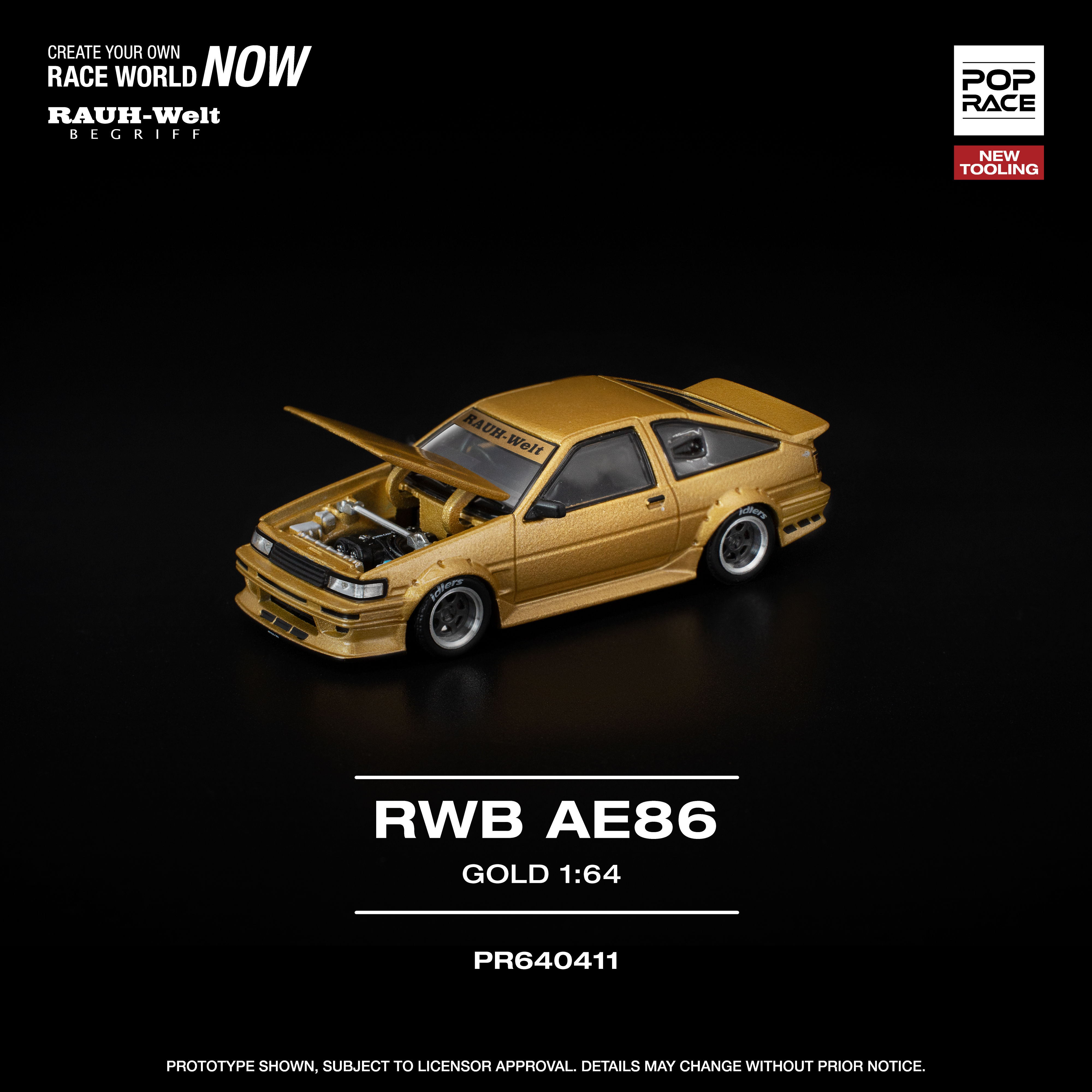 Pop Race - RWB AE86 GOLD NEW TOOLING