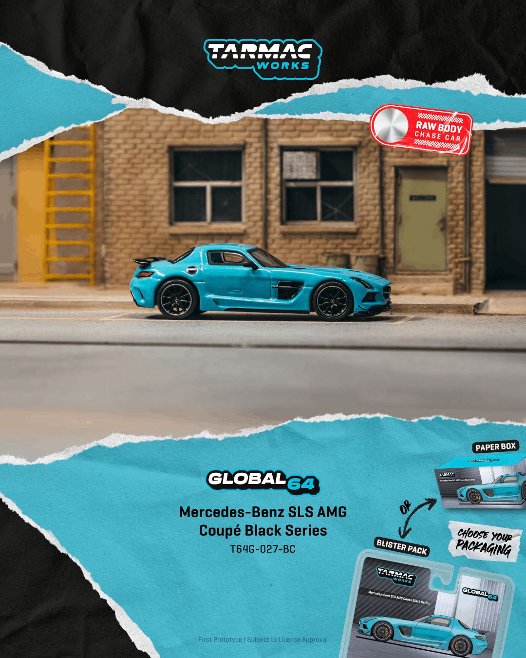 Tarmac Works - Mercedes-Benz SLS AMG Coupé Black Series Matte Blue