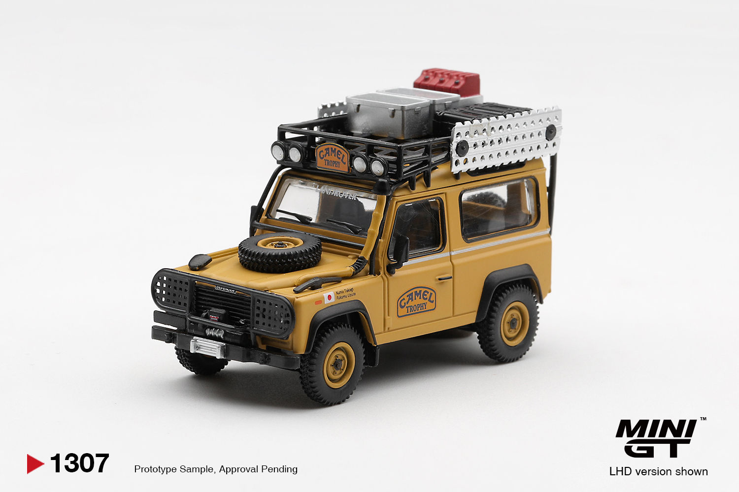 MiniGT - 1307 (Blister Pack) Land Rover Defender 90 1985 Camel Trophy