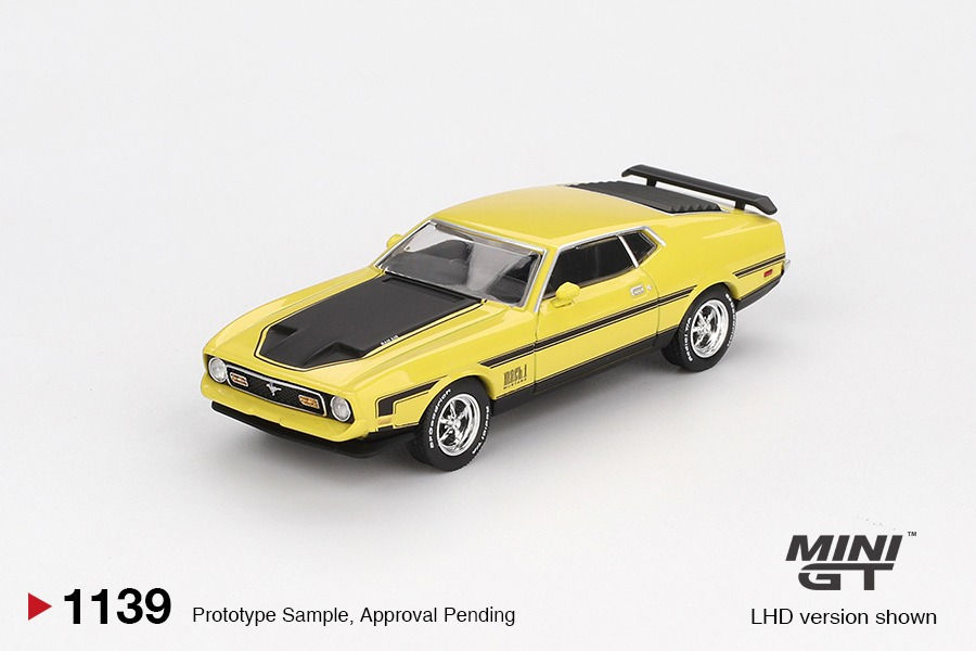 MiniGT - 1139 Ford Mustang Mach1 Grabber Yellow