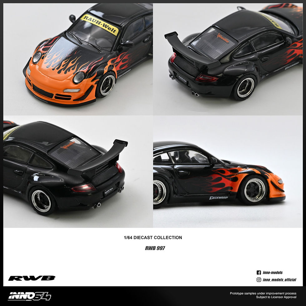 Flame Model Rwb 964 Inno64 - RWB 997 Orange Burning Flame | SuperDIECAST