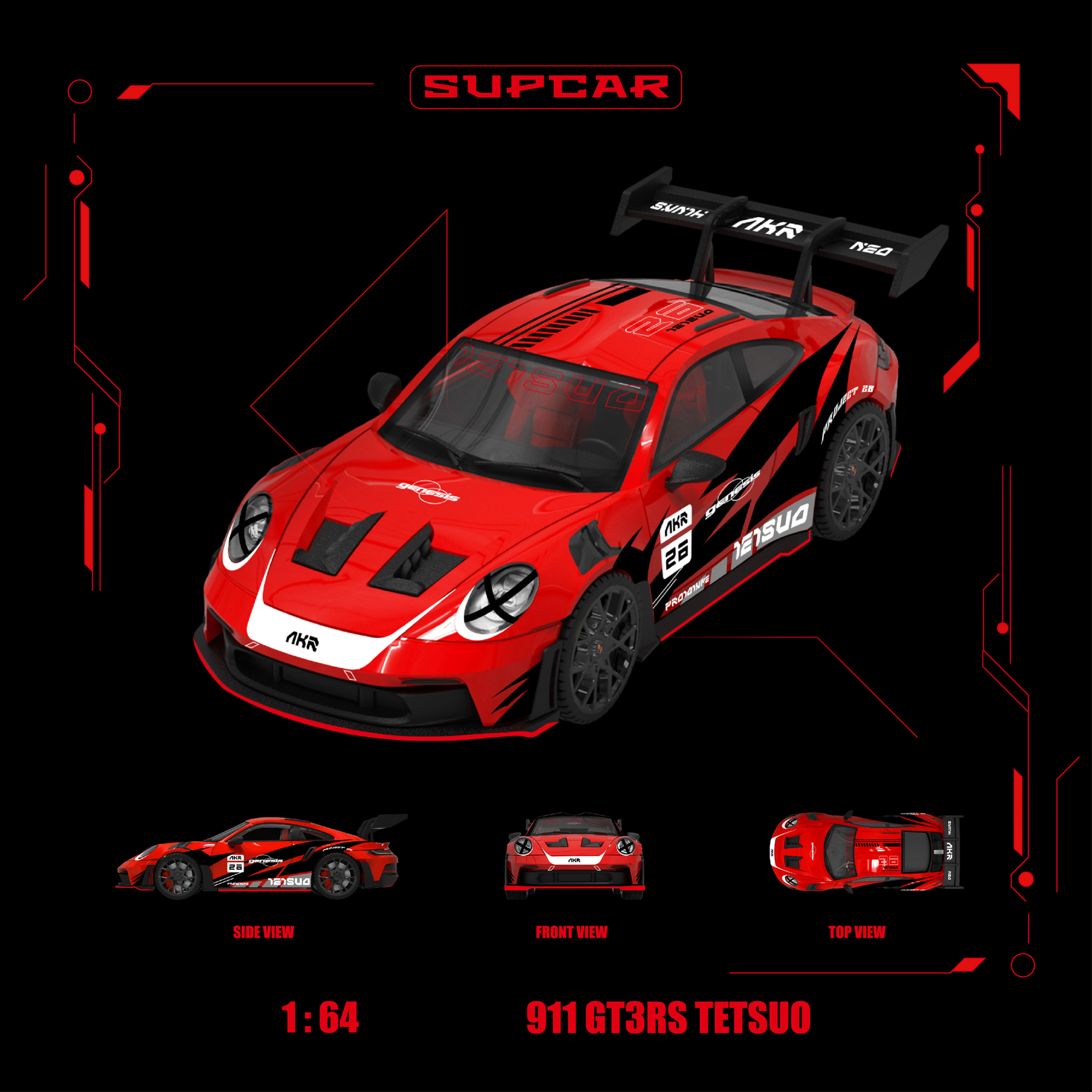 Supcar - Porsche 911 GT3 RS Akira Red Iron Male