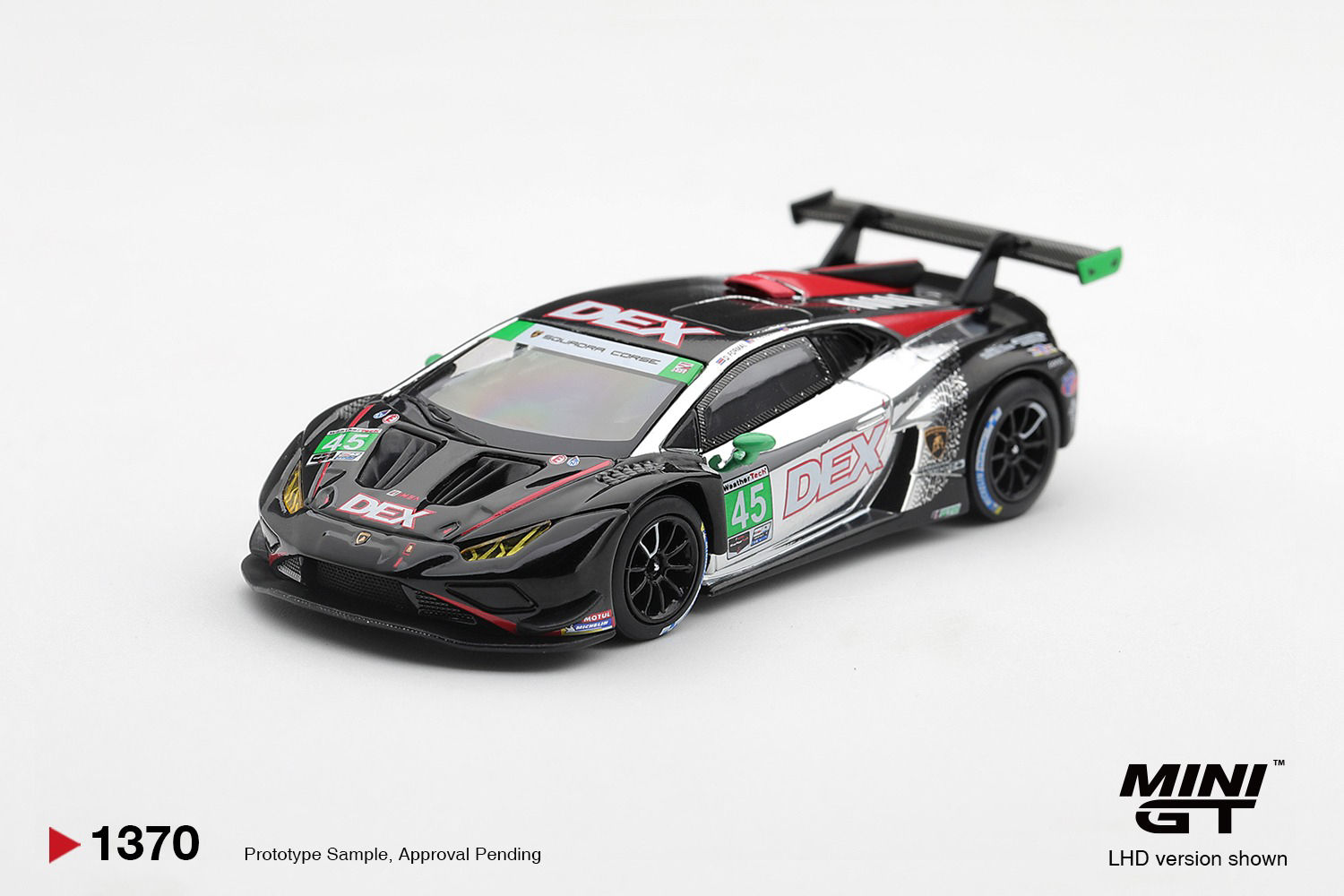 MiniGT - 1370 Lamborghini Huracan GT3 EVO2 #45 DEX Wayne Taylor 2025 IMSA Winner