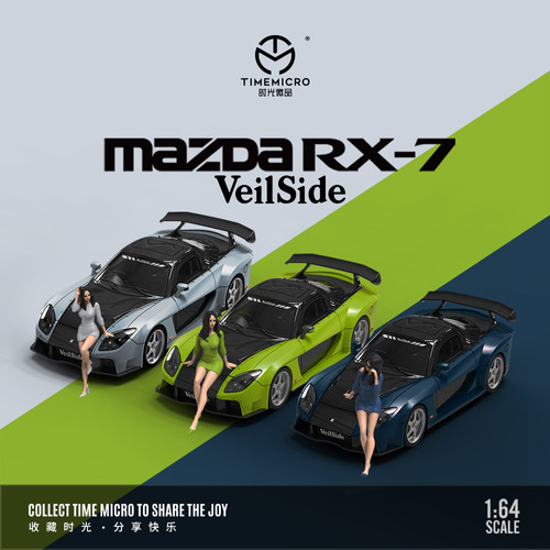 TimeMicro - Mazda RX-7 Veilside-Black Silver-Doll Version