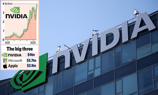 'Nvidia is first company to hit $4TRILLION market value as AI boom drives demand' - This Is Money