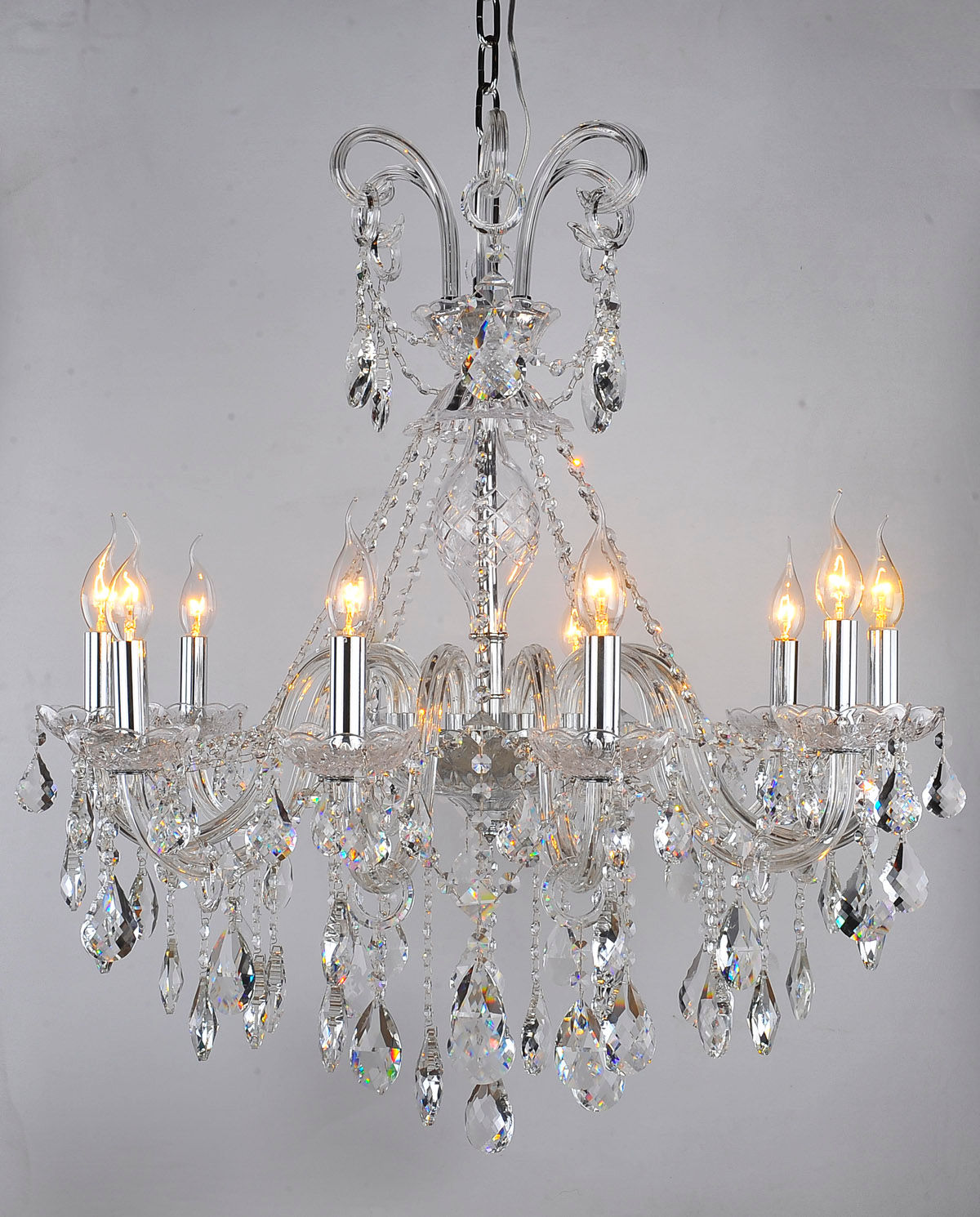 EDINBOROUGH 10 armers Lysekrone i ekte krystall