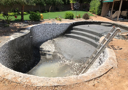Baja Shelf or Beach Entry Swimming Pool Addition We added a Sun Shelf to the Pool Entrance with 3 Steps and Telescoping Water Features in Glendale AZ.