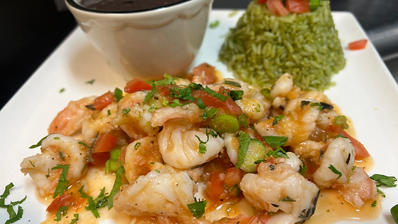 21. Shrimp with roast garlic