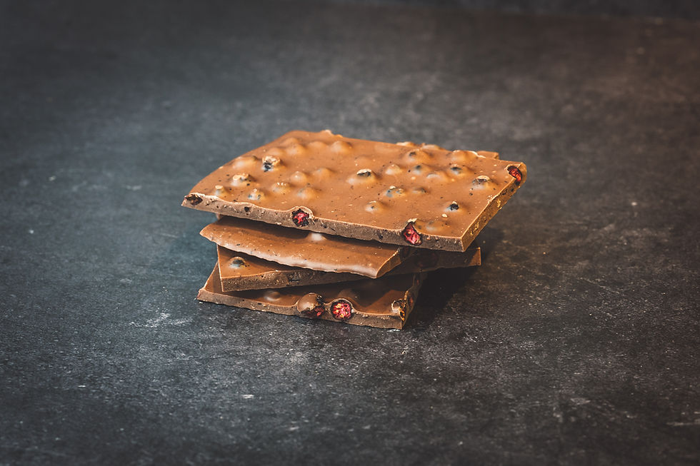 Heidelbeer Vollmilch Bruchschokolade der Chocolaterie Amelie