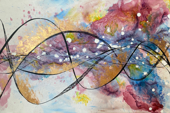 Abstract worship painting His Name is a Melody 6 Allie Andersen