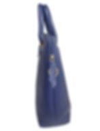 Thumbnail: Womens Dark Blue Big Leather Shoulder Bag