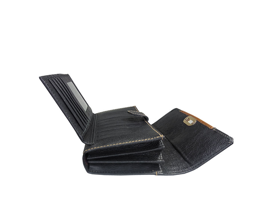Thumbnail: Black Brown Triangle Ladies Wallet