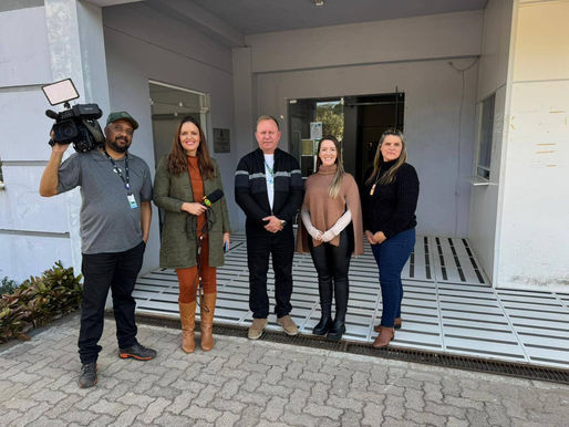 Equipe da Band grava reportagem na Secretaria de Saúde de Chuvisca para o Prêmio BAND Cidades Excelentes 2025