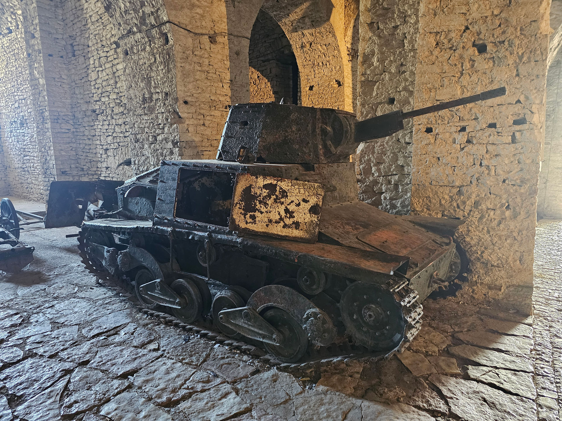 Old war tank .