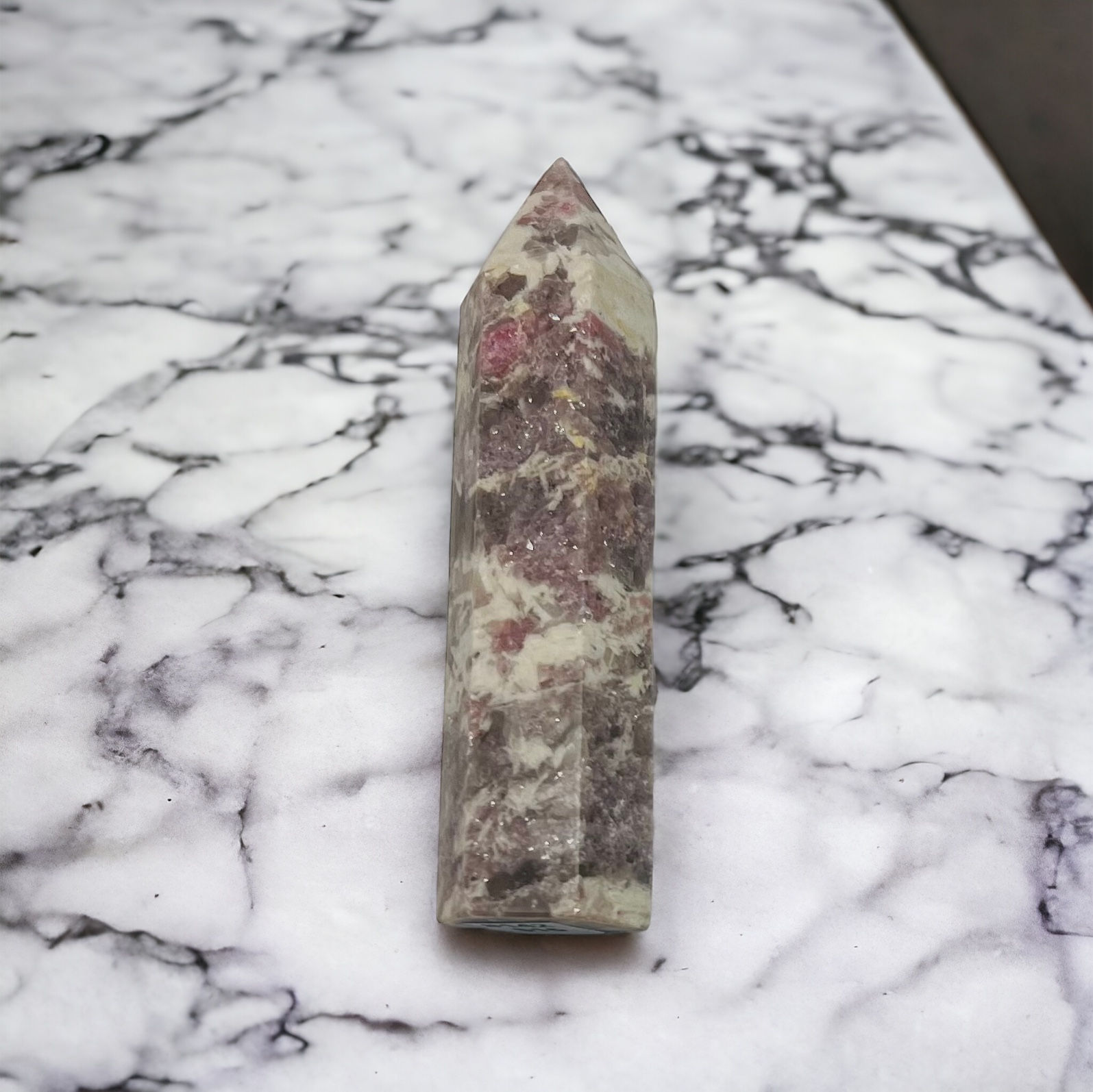 Pink Tourmaline and Lepidolite Point
