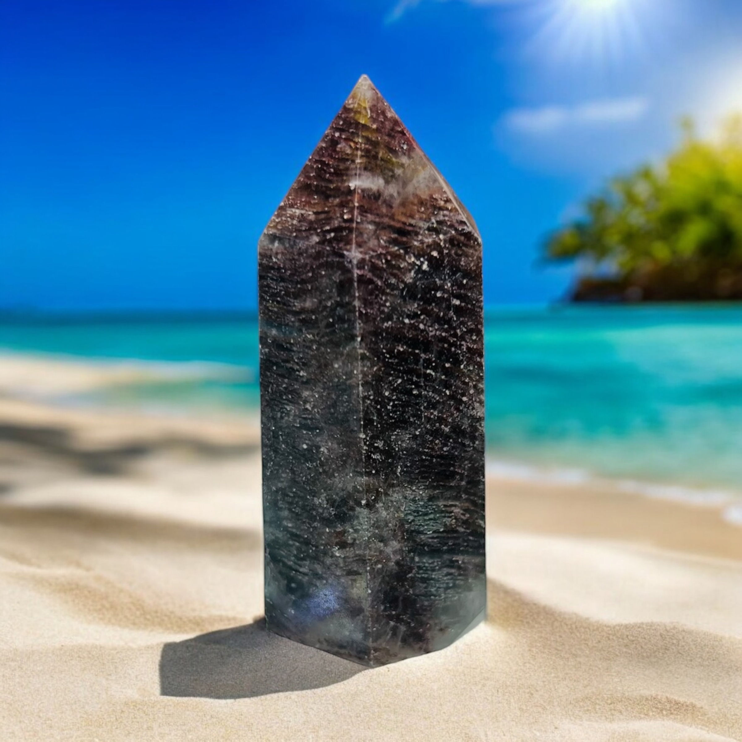 Unique Thousand Layer Lodolite Quartz Point