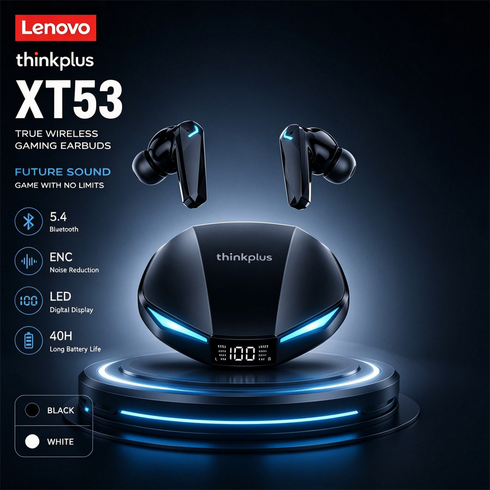 Lenovo XT53 Wireless Bluetooth 5.3 Earphones Gaming Low Latency Dual Mode Music