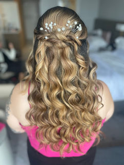 Bridesmaid Half up half down hairstyle