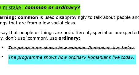 Common mistake - common/ordinary