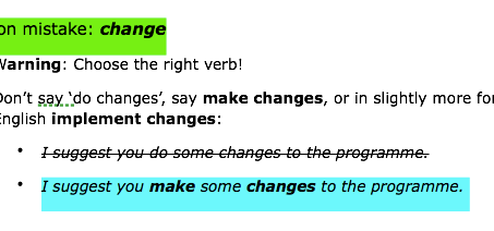 Common mistake - change