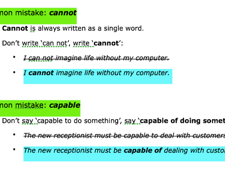 Common mistake - cannot & capable