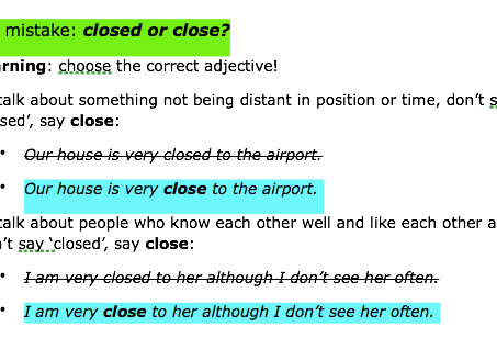 Common mistake - closed or close