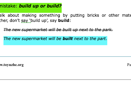 Common mistake - build up/build