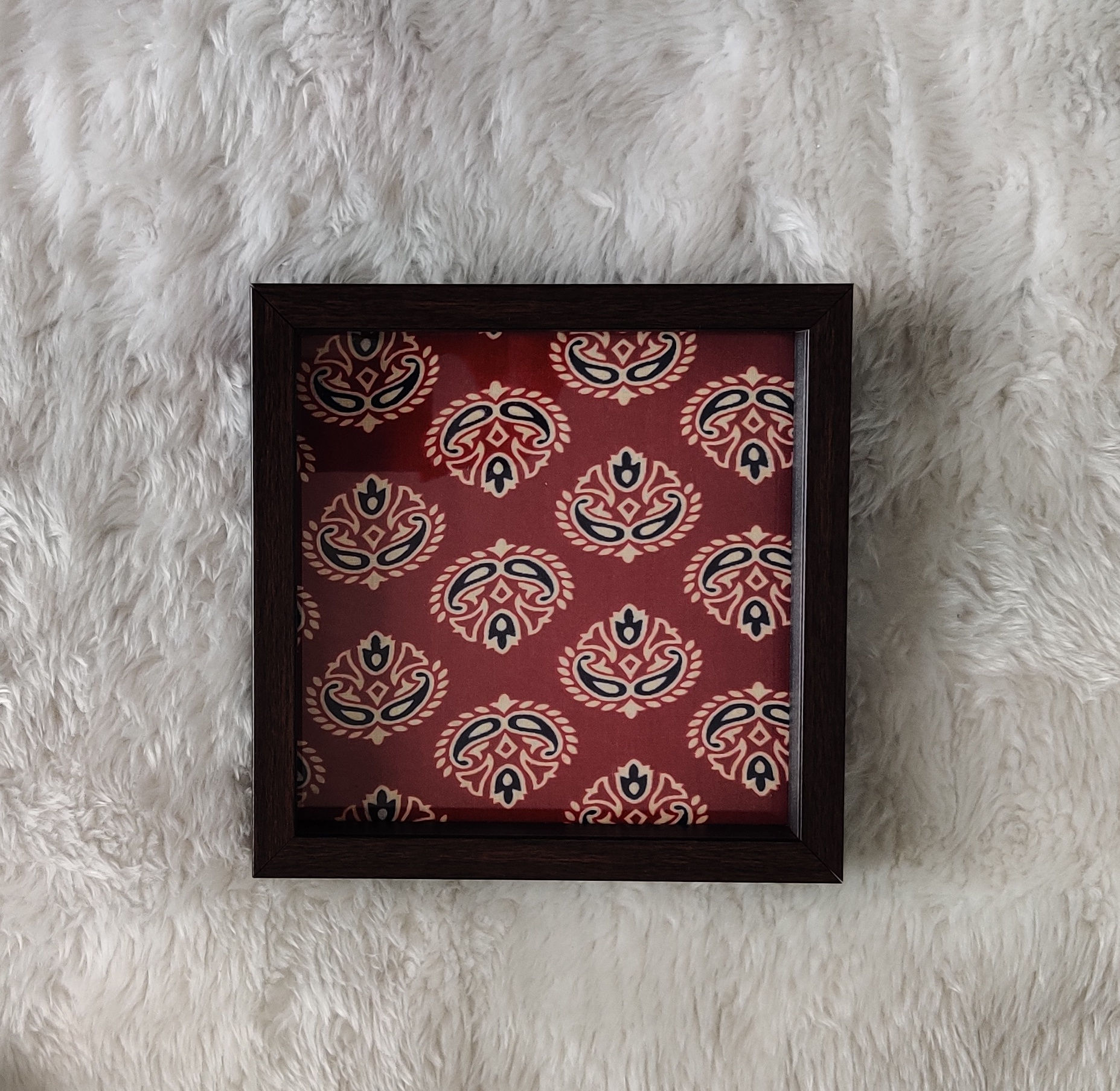 SQUARE RED BLOCK TRAY