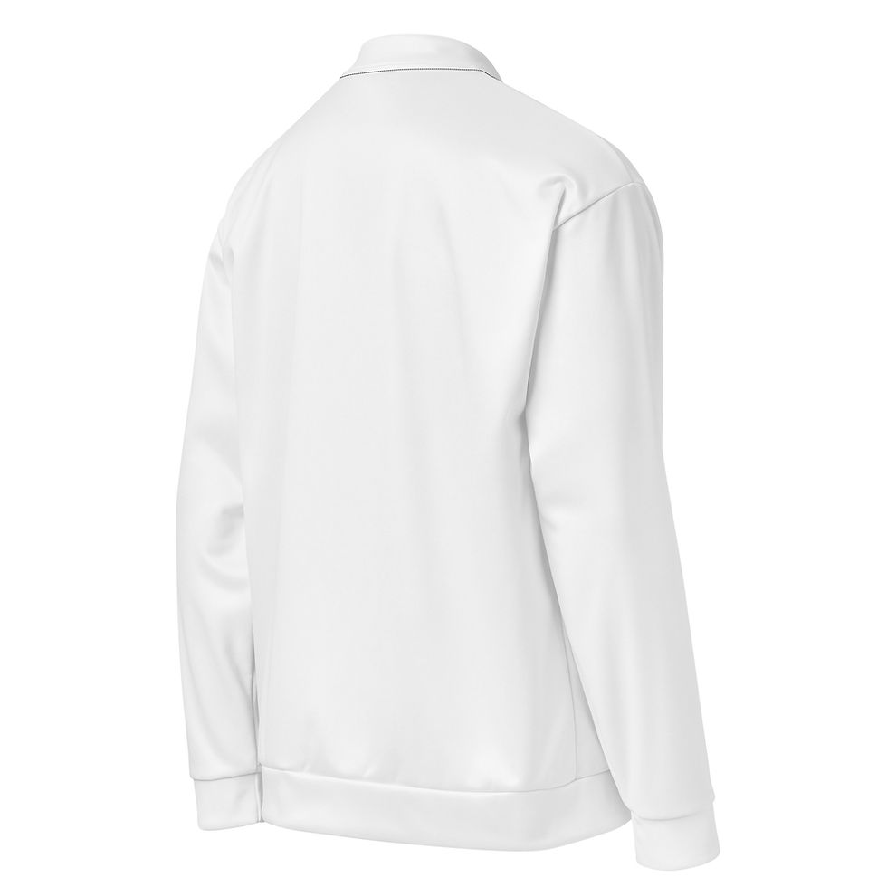 Thumbnail: Q1 White w/Black Logo Unisex Bomber Jacket