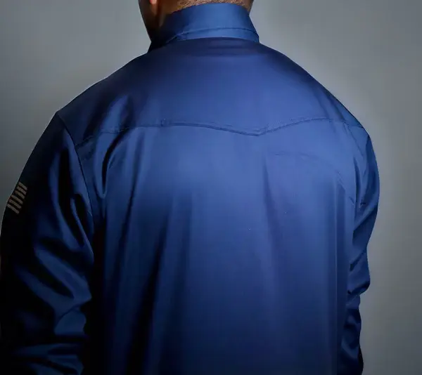 Static FR Western Style Pearl snap - Navy