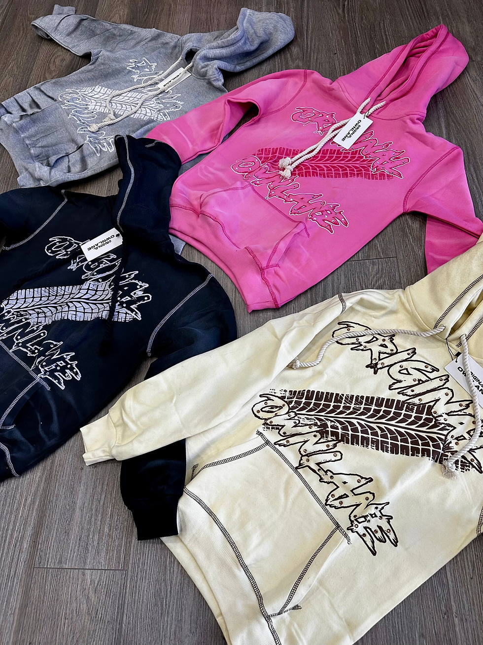Thumbnail: Cream/Brown Rhinestone Hoodie