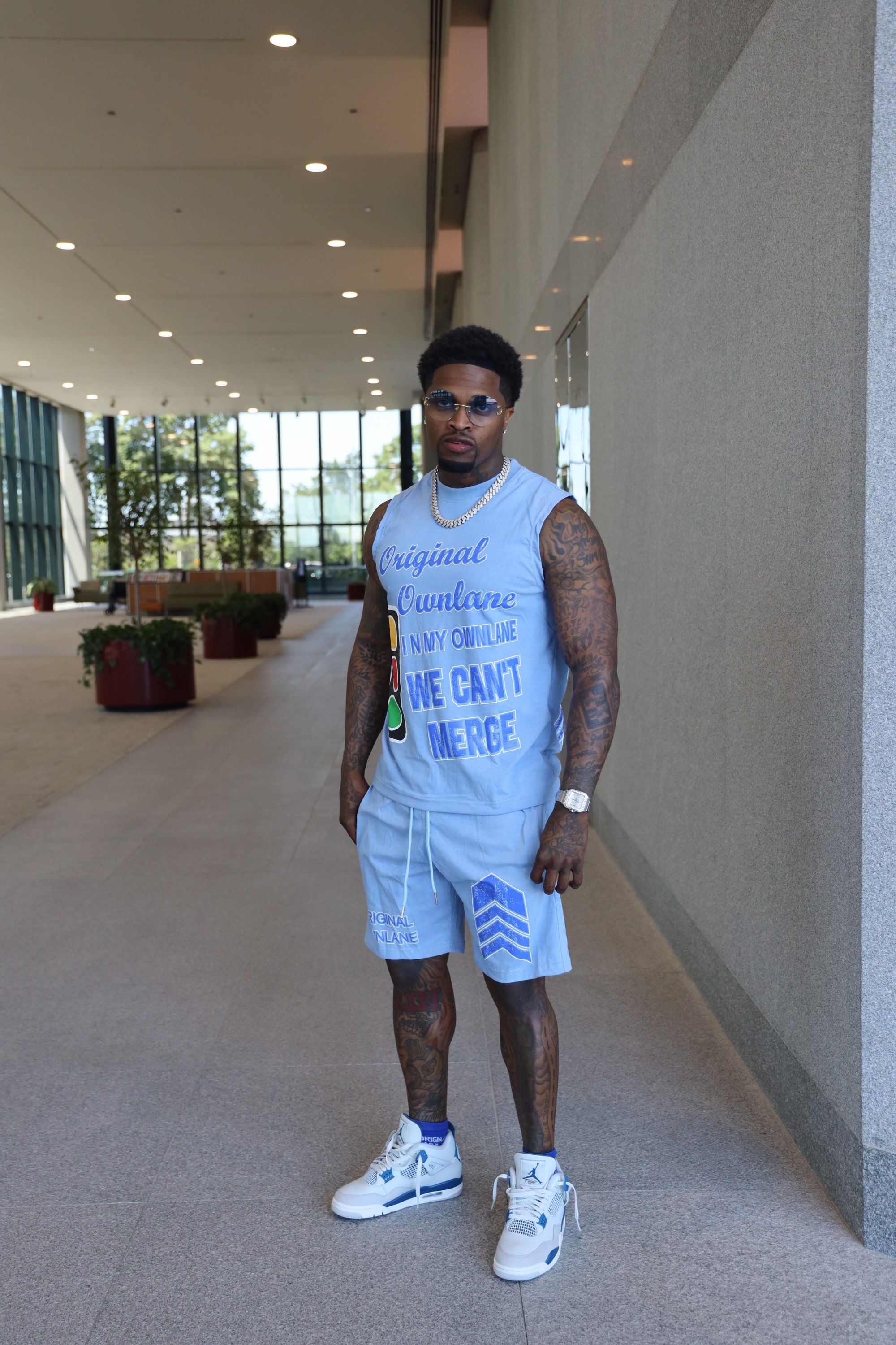 Blue Washed TankTop Set