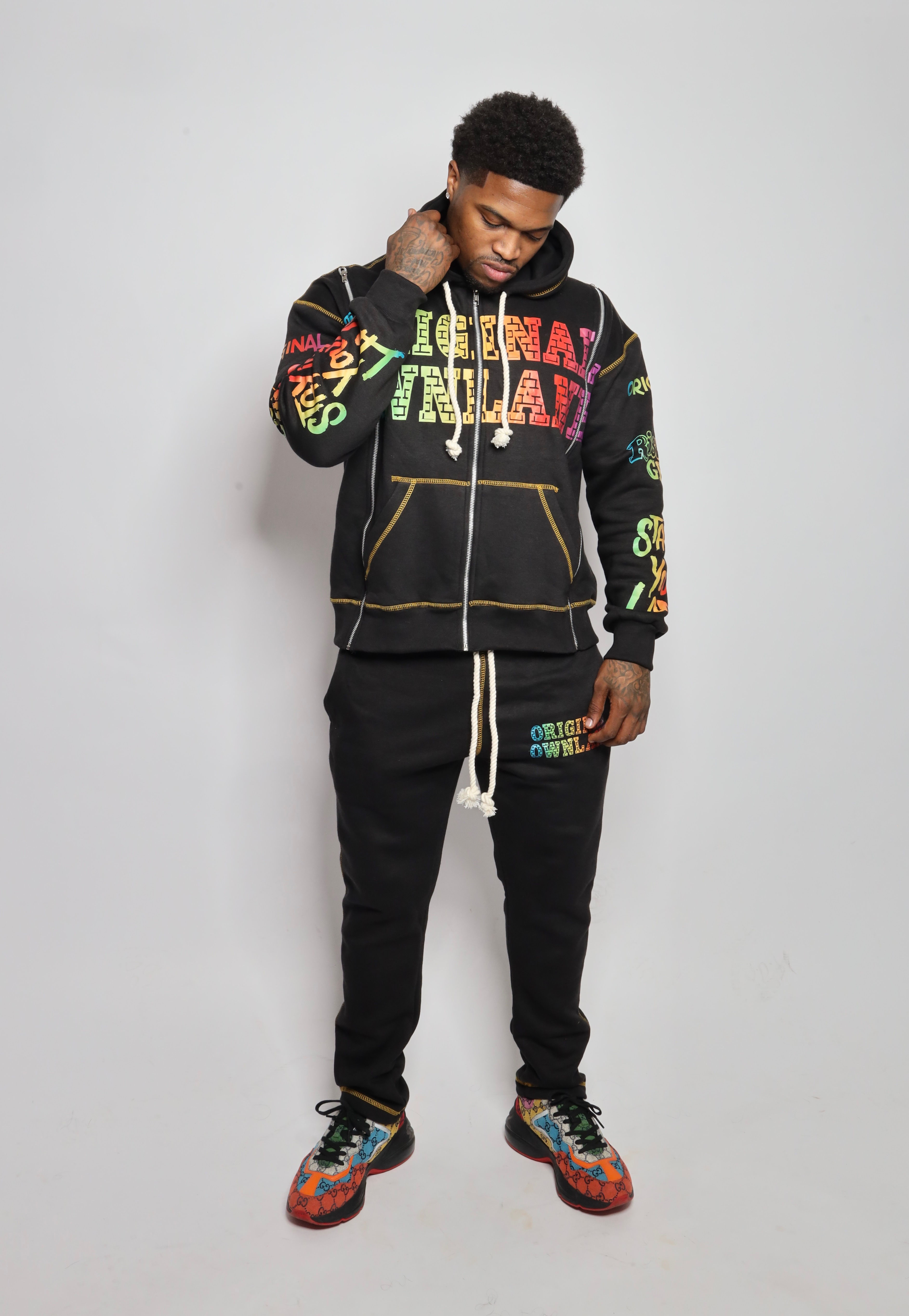 Black Multicolor "ROUTE" Set