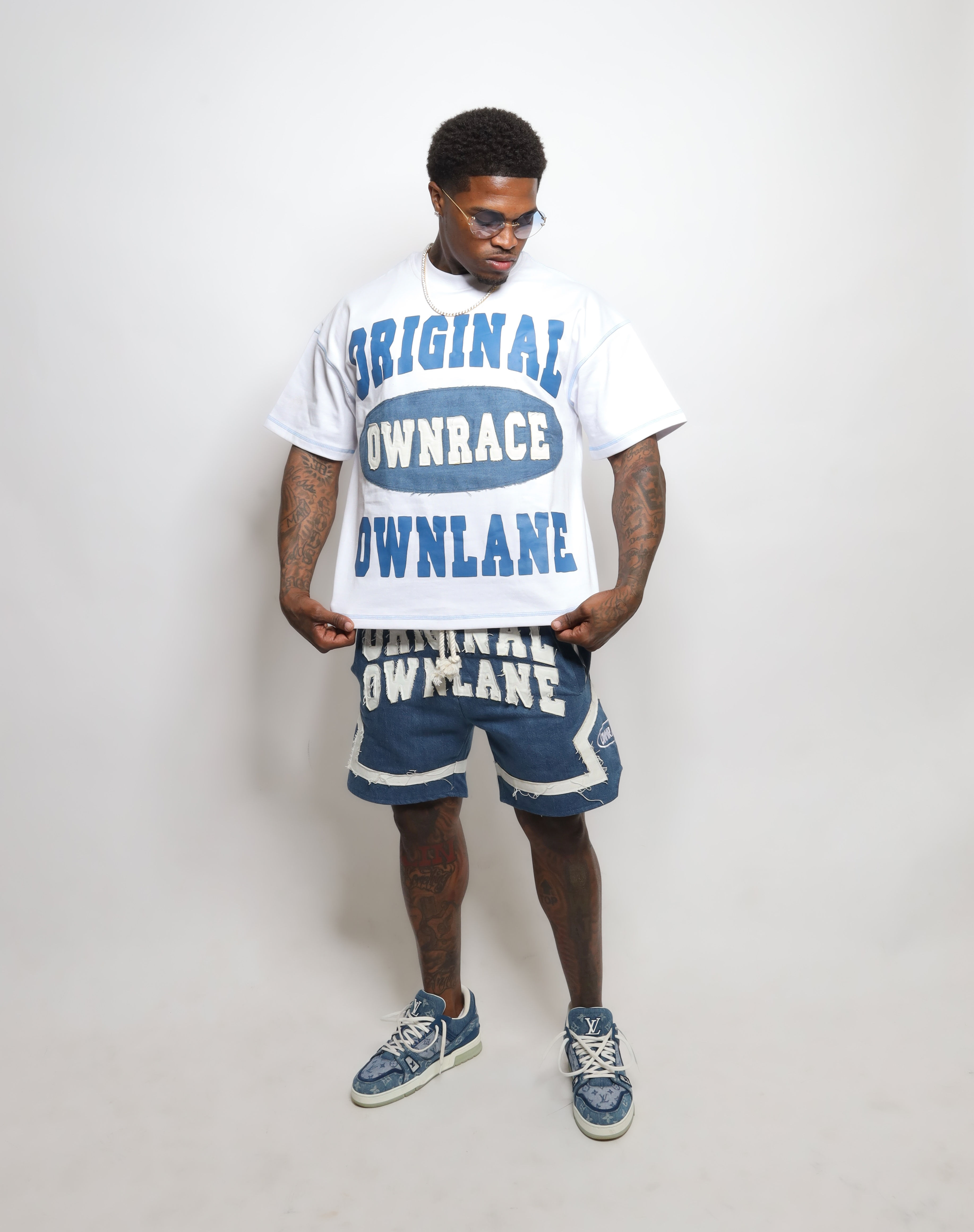 Blue Denim Short Set