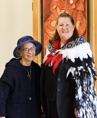 Mrs Watkinson receives korowai